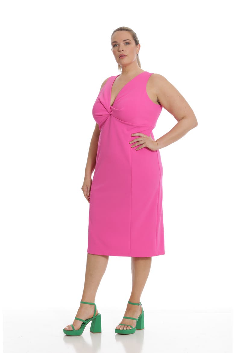 Front Twist Midi Dress, Alternate, color, ELECTRIC PINK