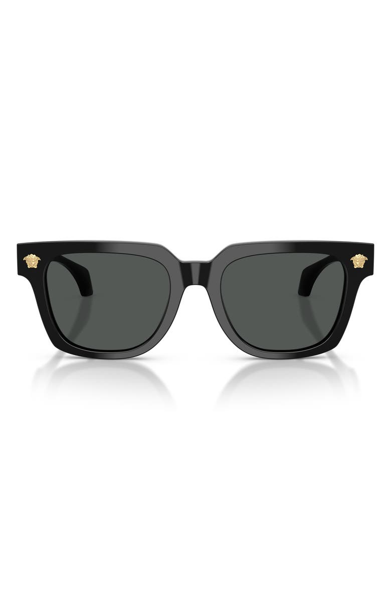 Versace 52mm Square Sunglasses, Main, color, Black / Dark Grey