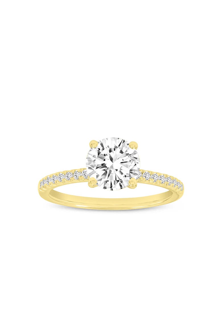 Ivy 14K Yellow Gold Round Cut Lab Grown Diamond  Engagement Ring - 3.1 Ct, Main, color, 14K Yellow Gold