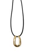 Argento Vivo Sterling Silver Serena Horseshoe Pendant Cord Necklace