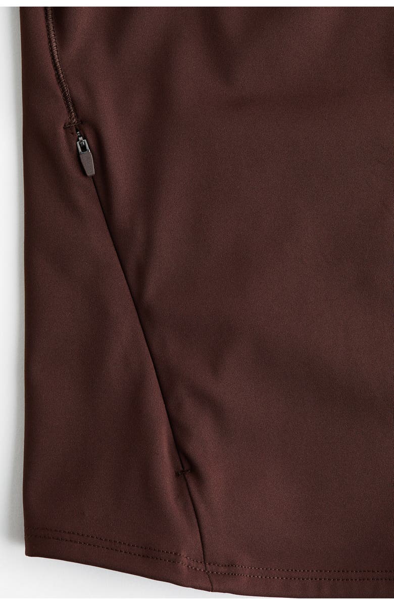 H&M Short-sleeved Jacket With Sculptmove, Alternate, color, Warm Brown