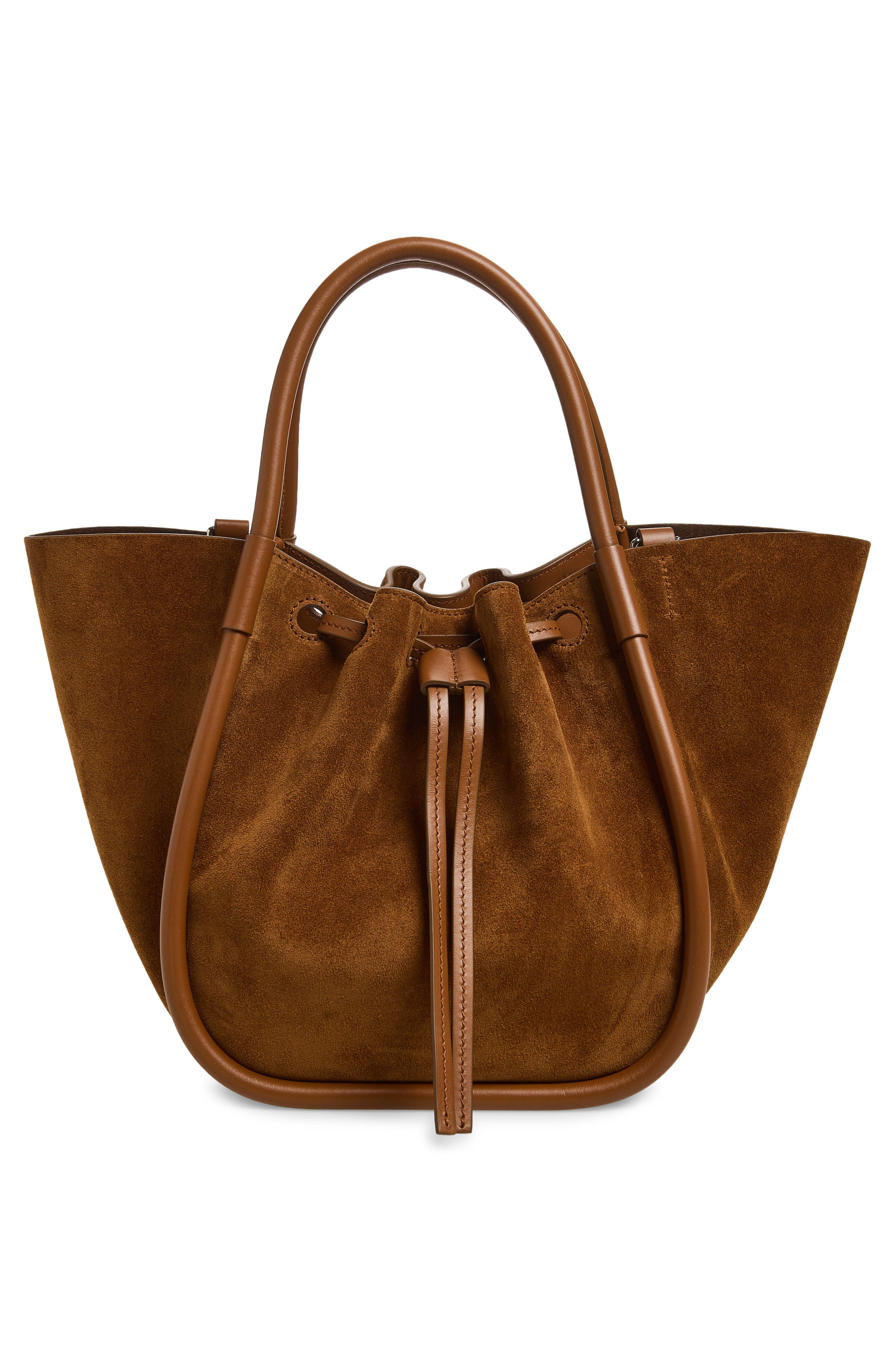 Proenza Schouler Small Ruched Leather Tote, Alternate, color, Saddle