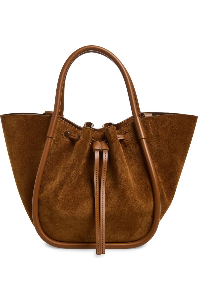Proenza Schouler Small Ruched Leather Tote, Alternate, color, Saddle