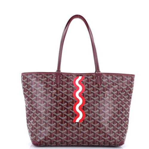 Pre-owned Goyard Goyard Artois Tote Printed Coated Canvas Pm In Red