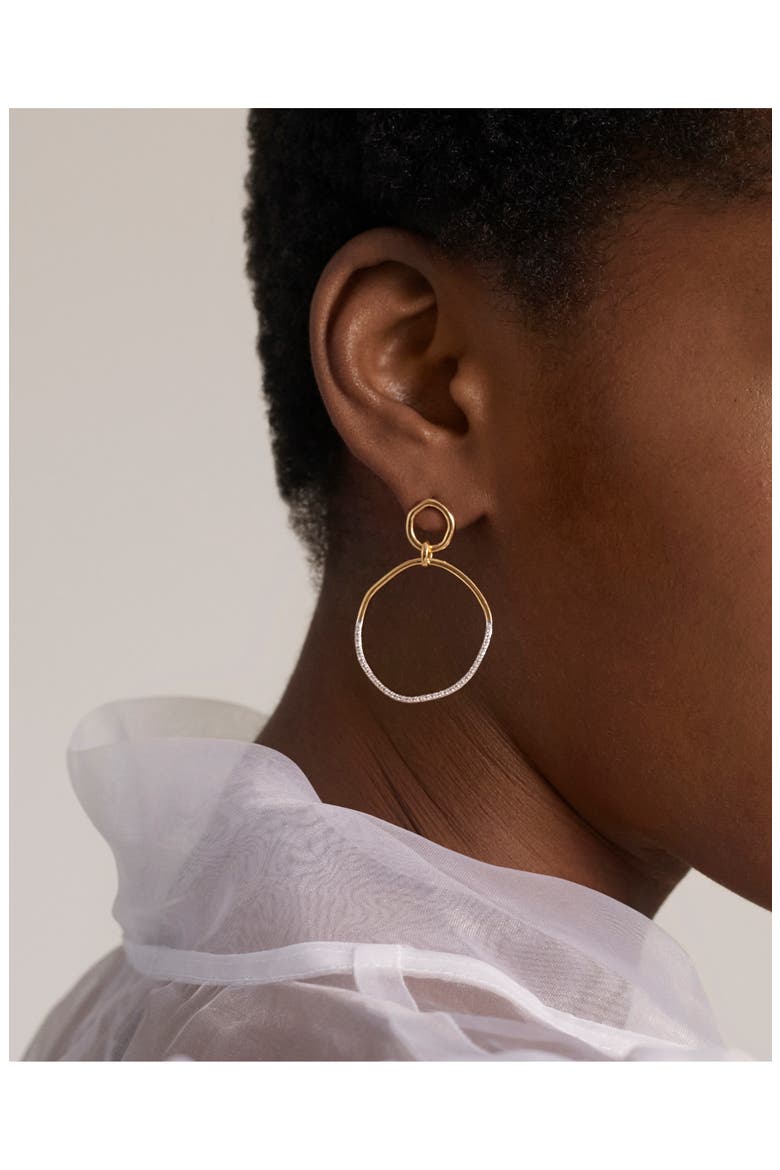 Riva Pavé Diamond Frontal Drop Earrings , Alternate, color, 18CT GOLD VERMEIL ON STERLING
