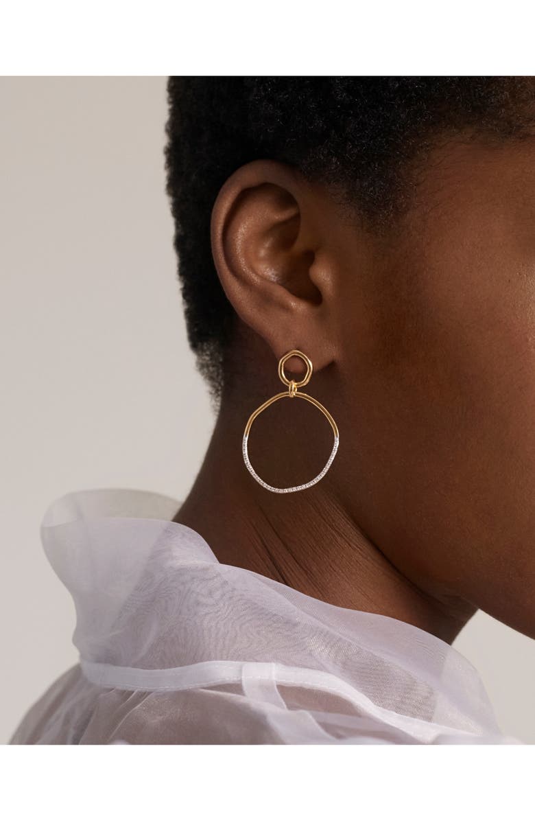 Monica Vinader Riva Pavé Diamond Frontal Drop Earrings, Alternate, color, 18Ct Gold Vermeil On Sterling