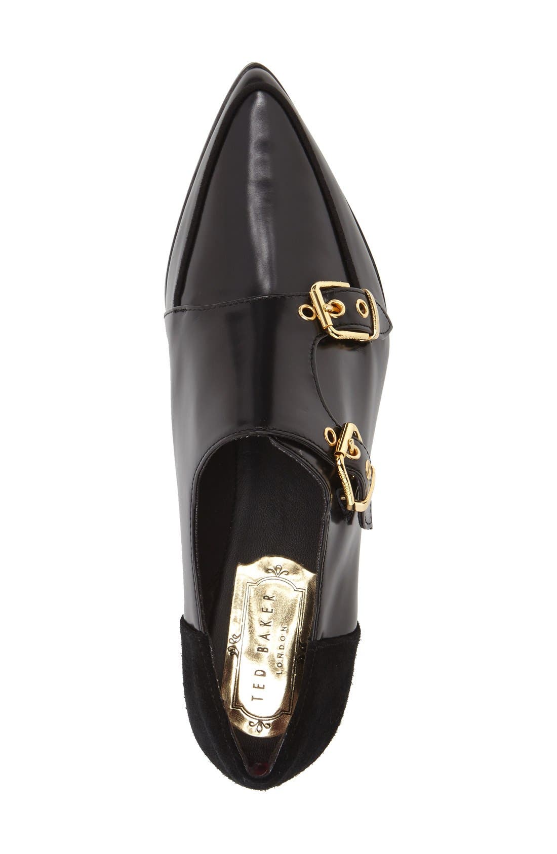 'Naoi' Double Monk Strap Shoe, Alternate, color, BLACK LEATHER