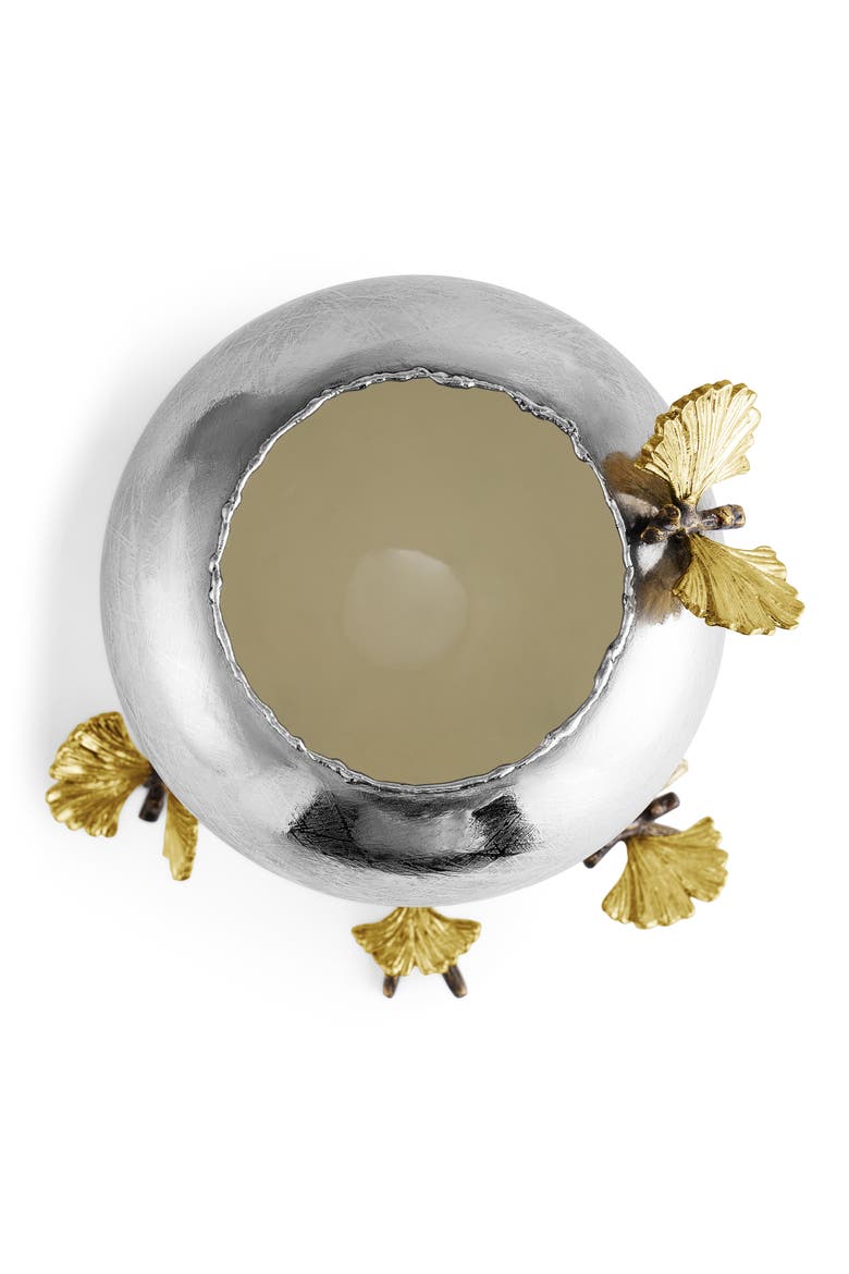 Butterfly Ginkgo Medium Footed Bowl, Alternate, color, SILVER