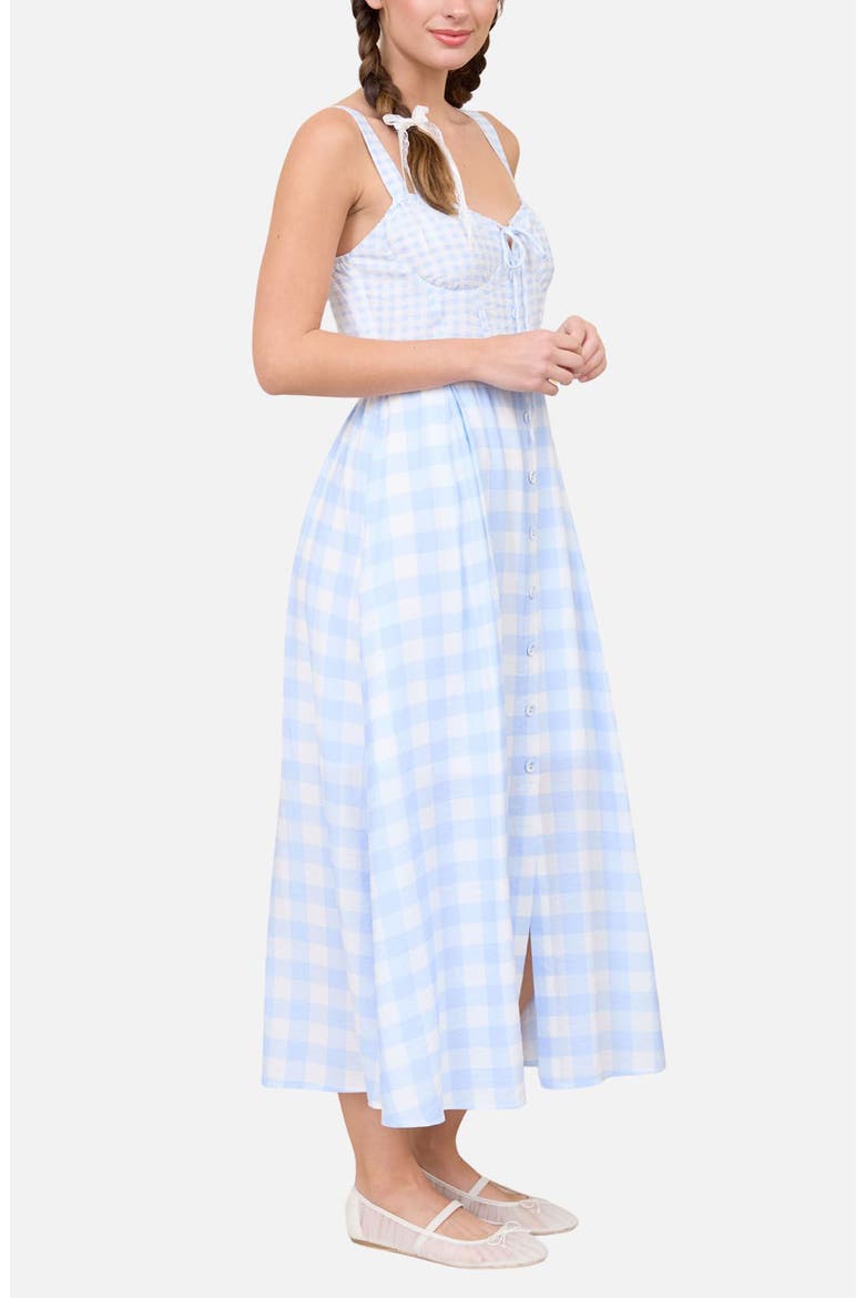 Check Sleeveless Maxi Dress, Alternate, color, LIGHT BLUE