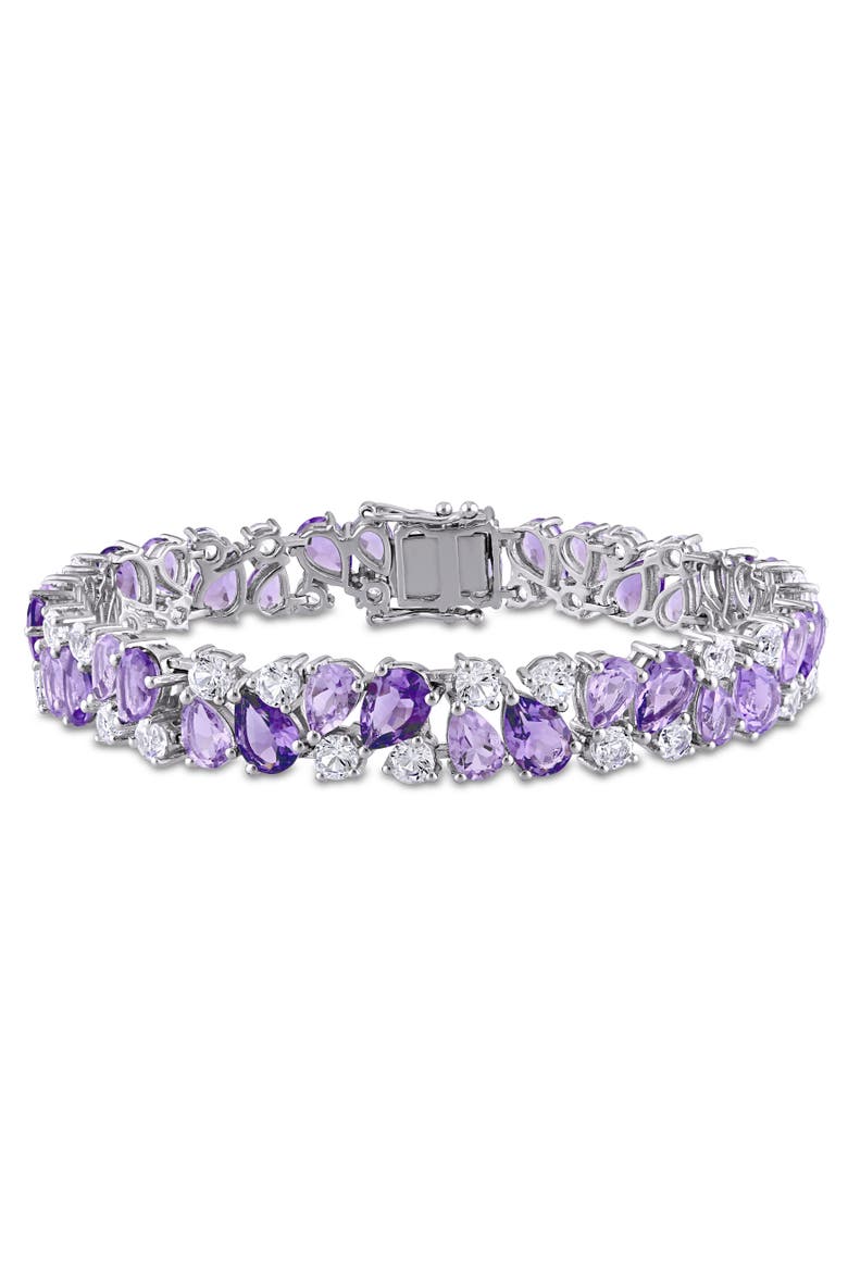 Amethyst & Lab-Created White Sapphire Bracelet, Main, color, Amethyst