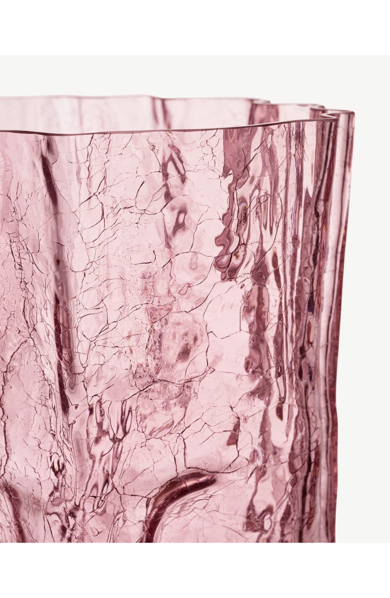 Kosta Boda Crackle Pink Tall Glass Vase, Alternate, color, Pink