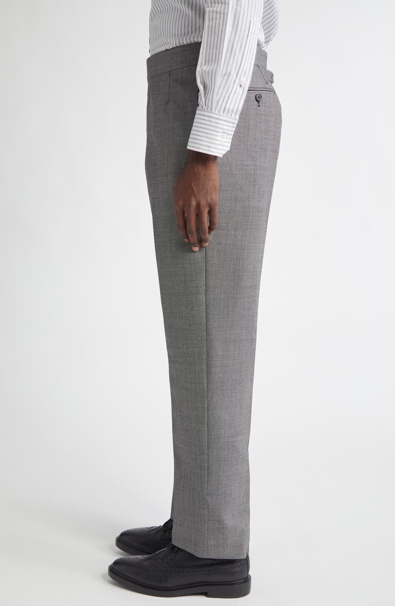 Thom Browne Fit 1 Super 120s Wool Backstrap Pants, Alternate, color, Black/ White