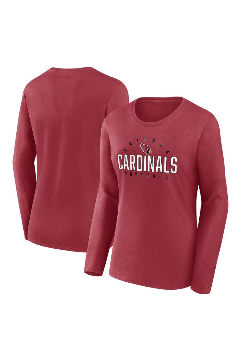Women's Fanatics Branded  Cardinal Arizona Cardinals Plus Size Foiled Play Long Sleeve T-Shirt, Main, color, Cardinal
