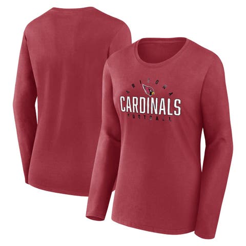 Women's Fanatics Branded  Cardinal Arizona Cardinals Plus Size Foiled Play Long Sleeve T-Shirt