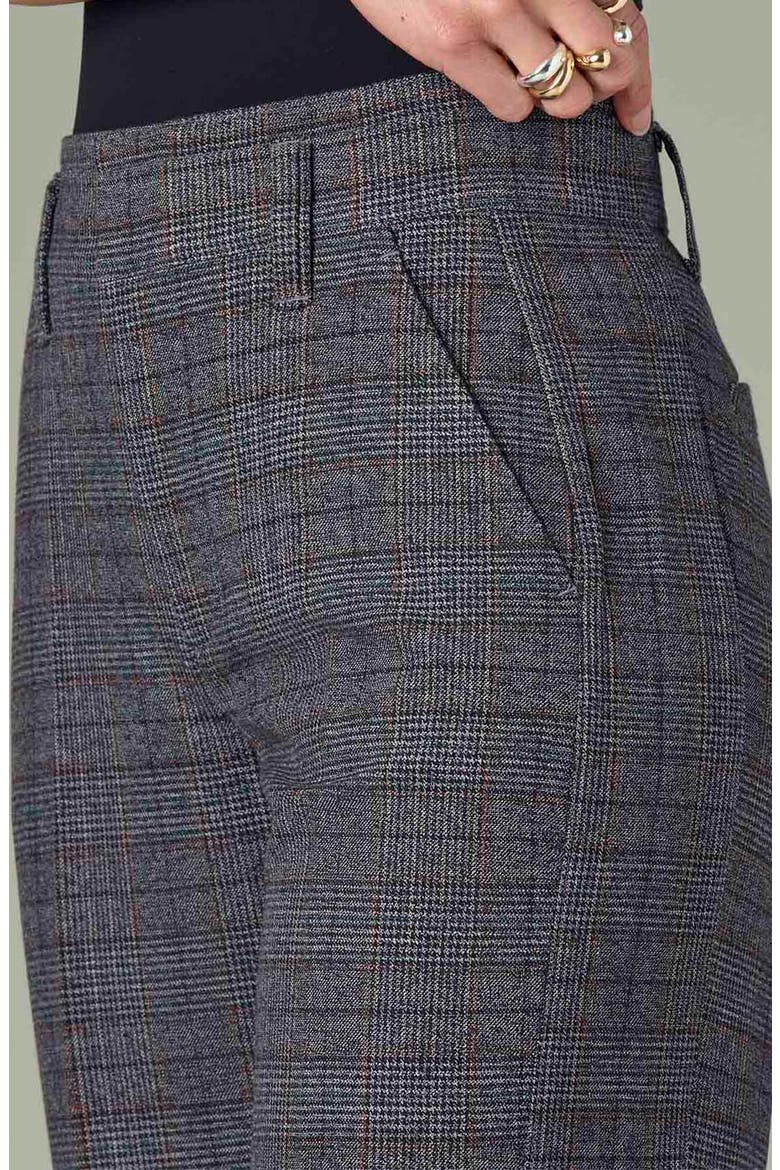 Skyrise Plaid High Waist Straight Leg Ankle Trousers, Alternate, color, CHARCOAL UMBER MULTI