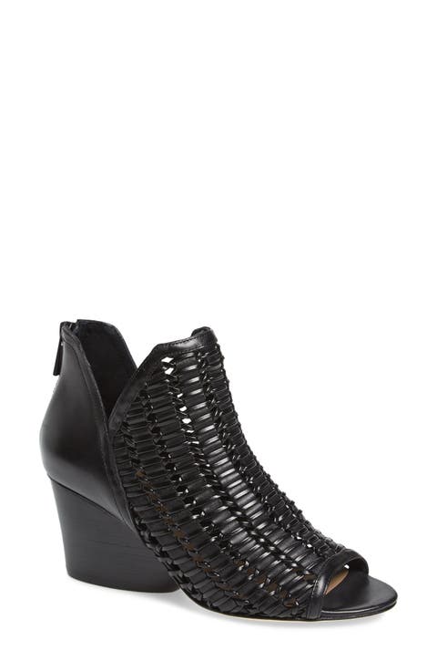 Jacqi Woven Open Toe Bootie (Women)