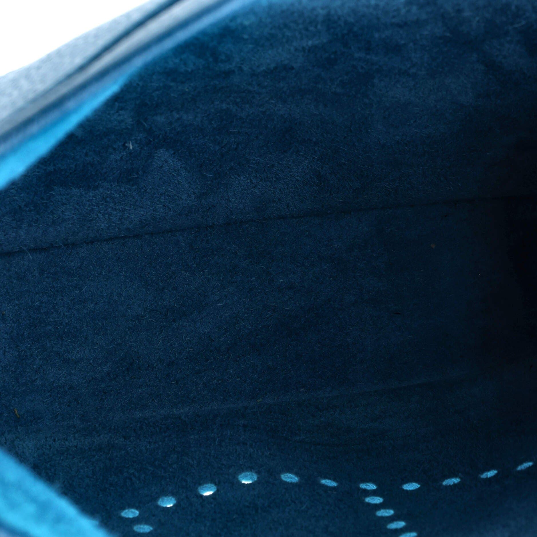 Pre-Owned Hermes Evelyne Bag Gen III Clemence PM, Alternate, color, Bleu Izmir