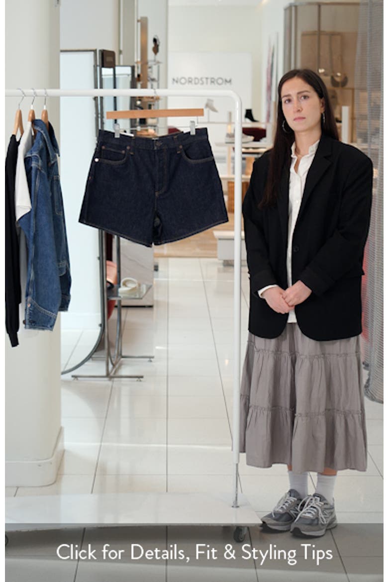 Leith High Waist Relaxed Long Denim Shorts video