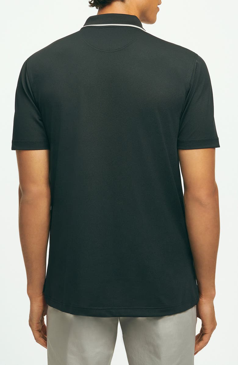 Brooks Brothers Tipped Piqué Performance Zip Golf Polo, Alternate, color,