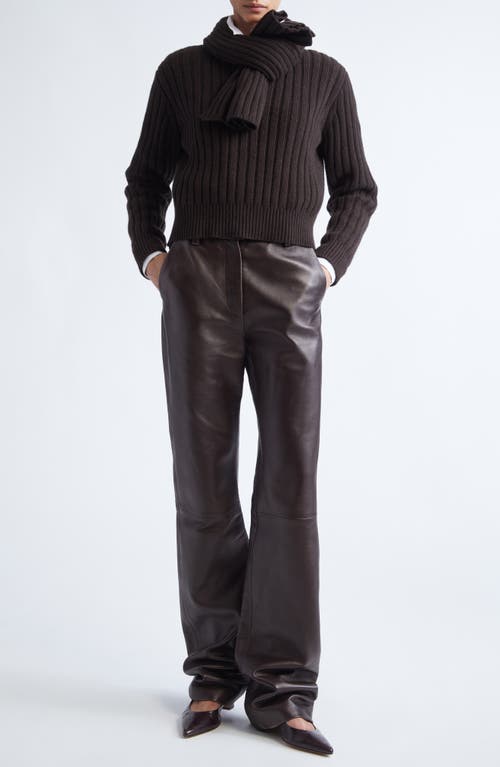 Brandon Maxwell The Ryan Scarf-detailed Ribbed Recycled-cashmere Sweater In Black