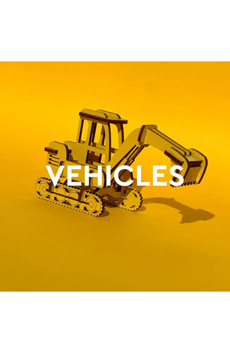 Little & Wood Woodlet Medium Digger, 3D Wooden Kit Set, Ages 6+, Alternate, color, Multicolored