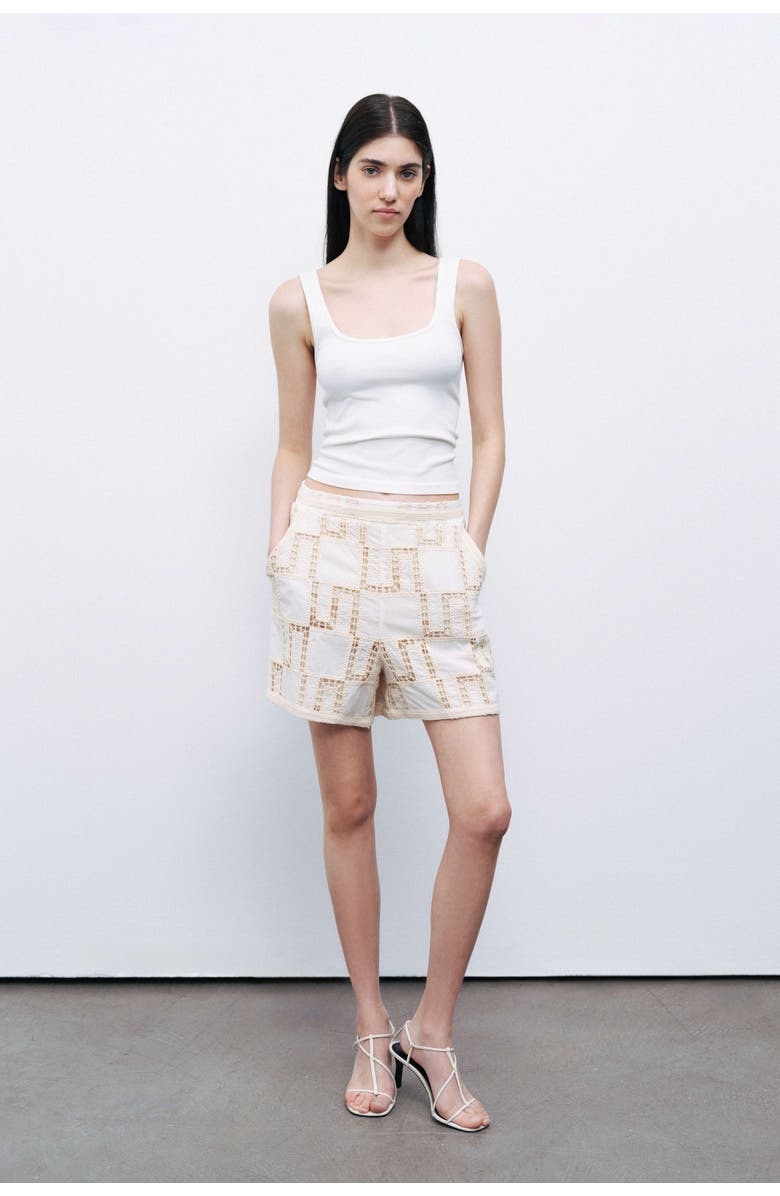 Nocturne Embroidered Mini Shorts, Main, color, 