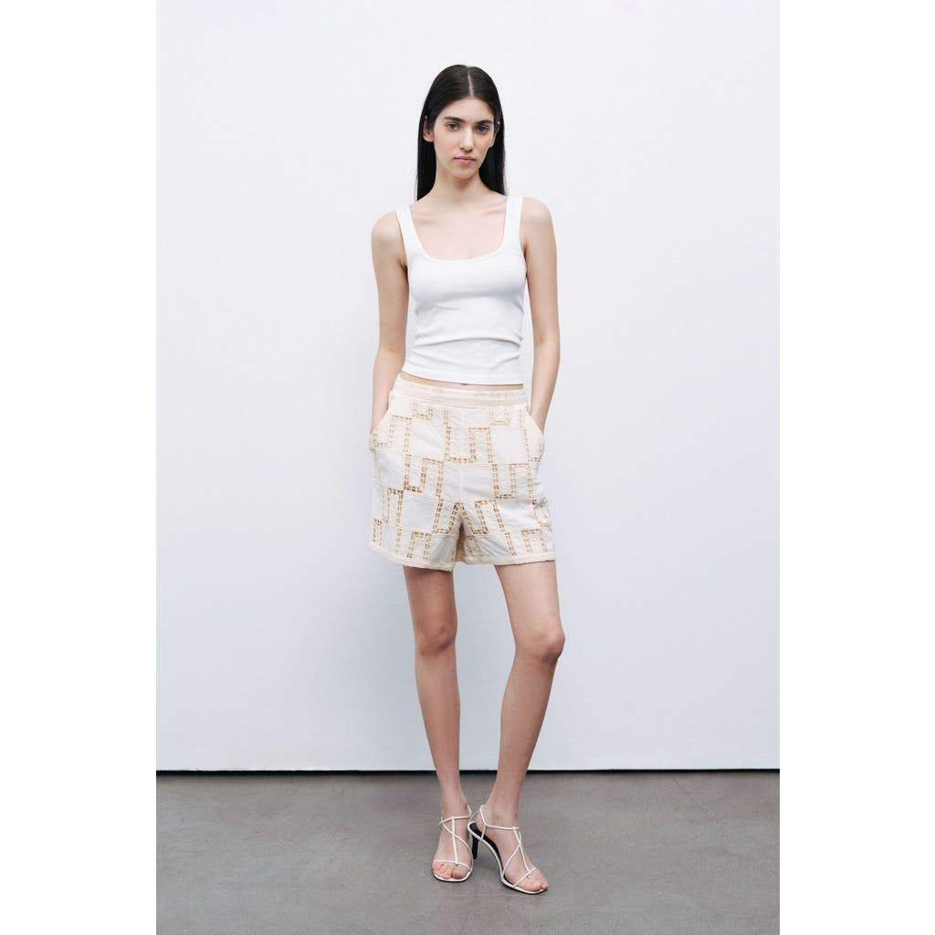 NOCTURNE NOCTURNE EMBROIDERED MINI SHORTS