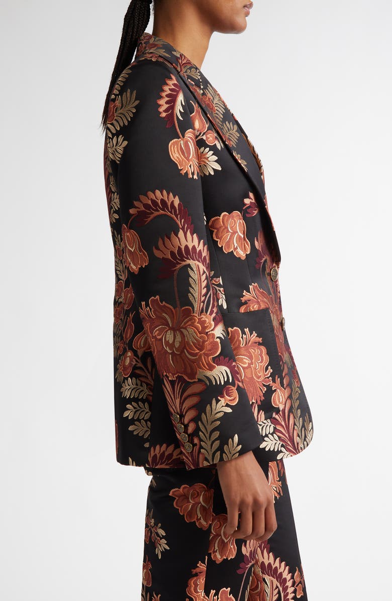 Etro Floral Jacquard Single Breasted Blazer, Alternate, color, 