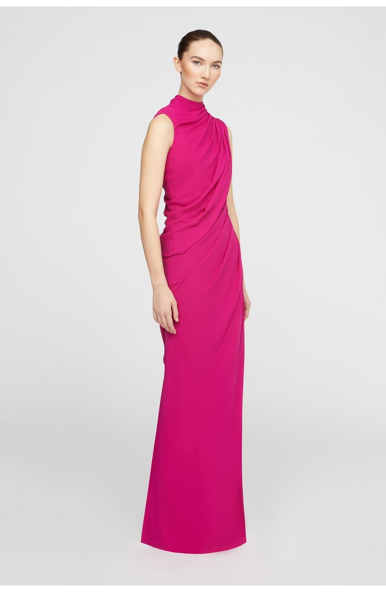 HALSTON Essia Georgette Gown, Alternate, color, Rosewood