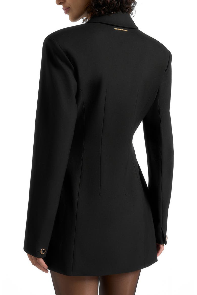 Amelie Hourglass Button Up Blazer Dress, Alternate, color, Black