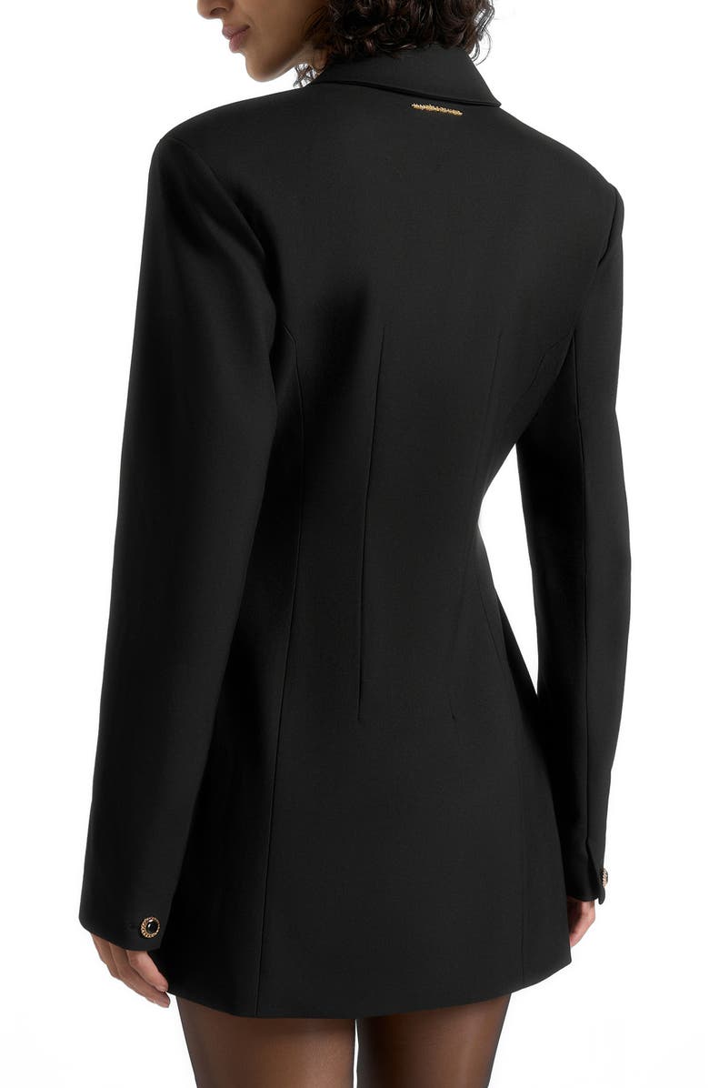 Manière De Voir Amelie Hourglass Button Up Blazer Dress, Alternate, color, Black