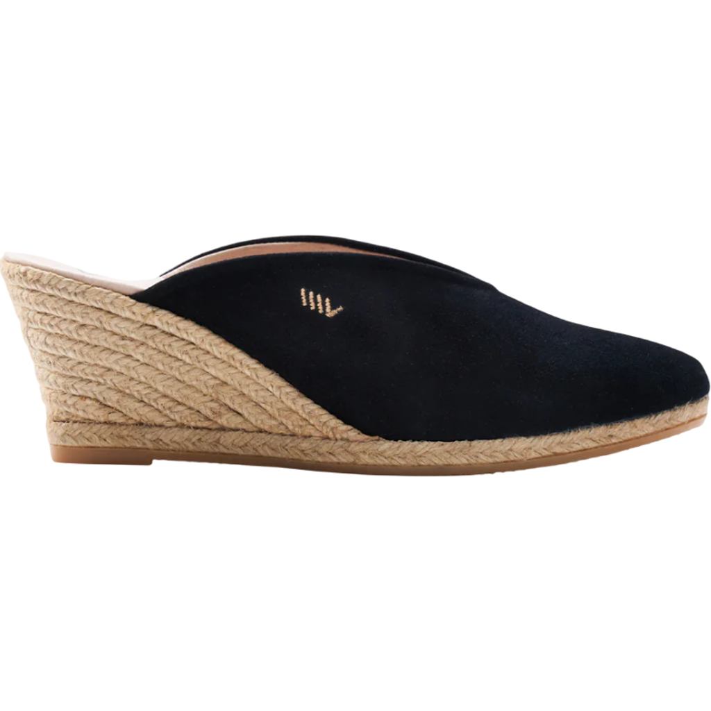 Viscata Truja Suede Espadrille Mule Wedges In Black