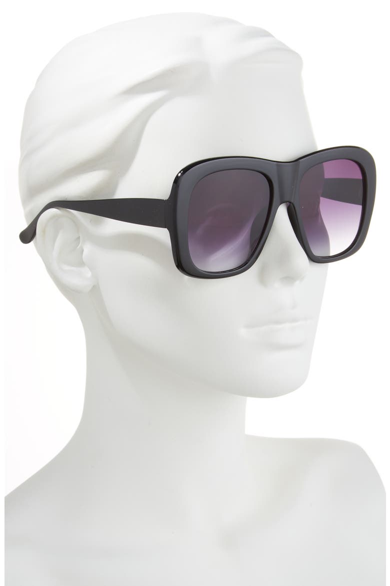 Square Sunglasses, Alternate, color, BLACK