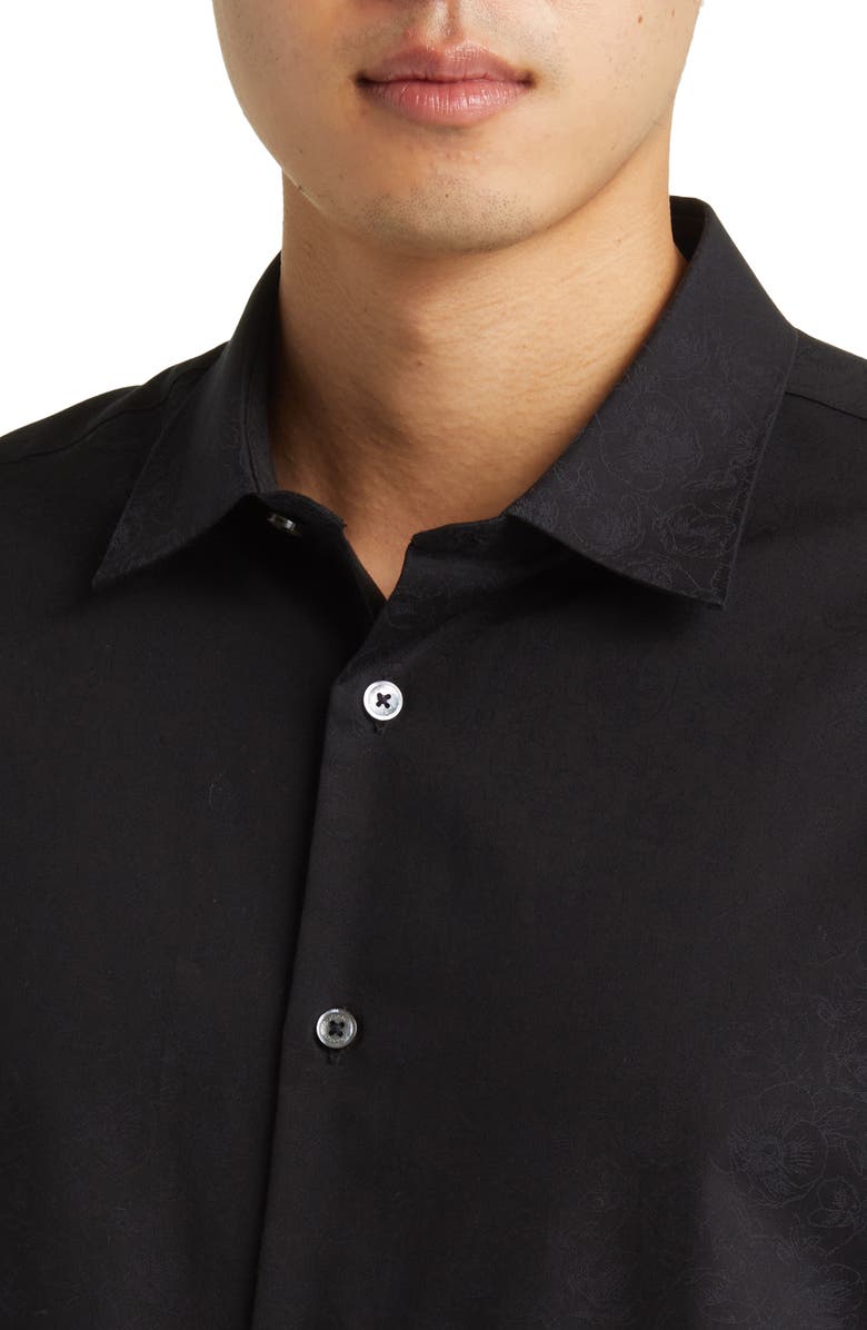 Bugatchi Julian Shaped Fit Print Button-Up Shirt, Alternate, color,