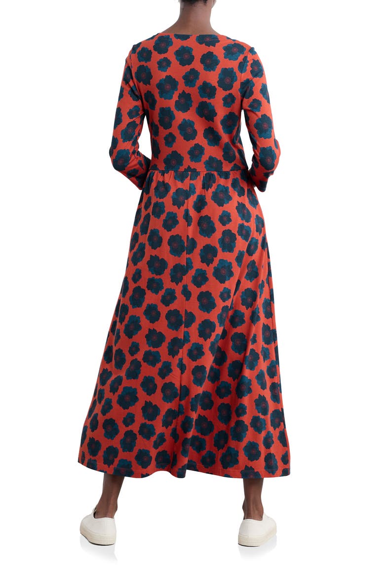 Emily Floral Print Maxi Dress, Alternate, color, INKY ANEMONE TOMATO