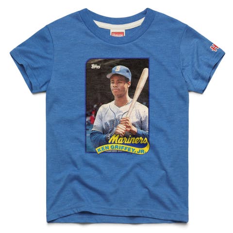Youth Homage Ken Griffey Jr. Royal Seattle Mariners Topps Baseball Card Tri-Blend T-Shirt