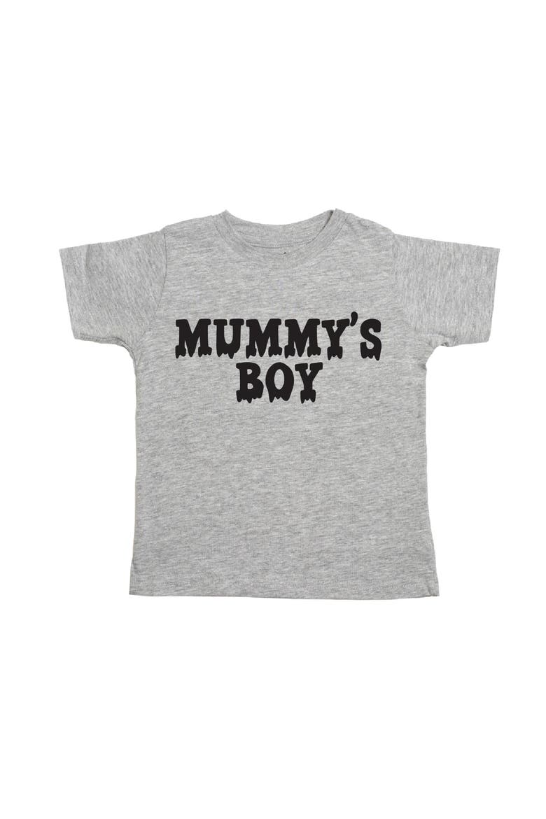Mummy's Boy Halloween Short Sleeve T-Shirt, Main, color, Heather Grey