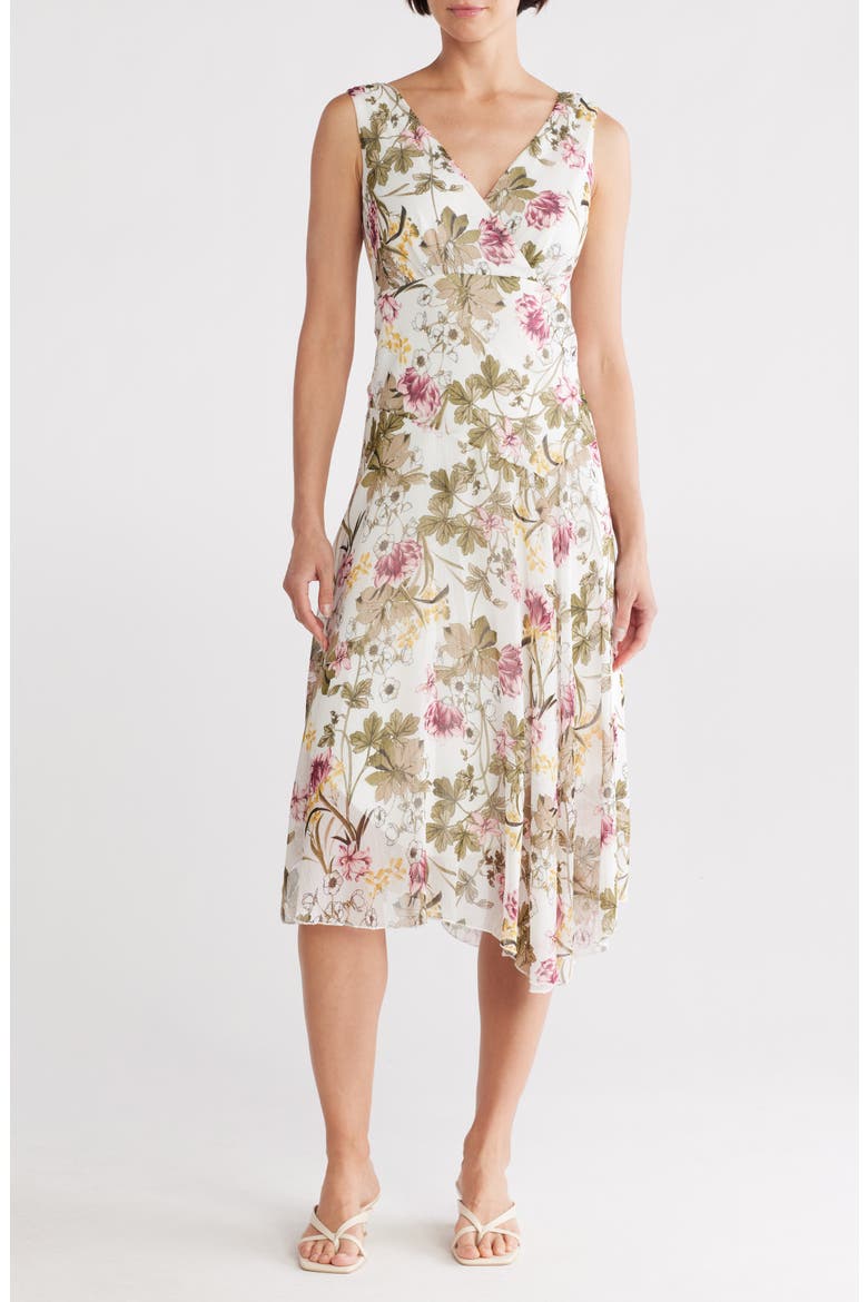 Asymmetric Hem Chiffon Dress, Main, color, IVORY