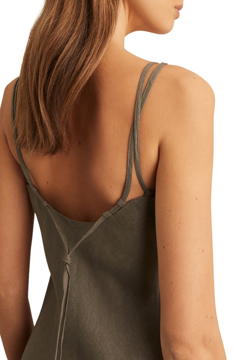 Reiss Roxanne Linen Sundress, Alternate, color, Khaki