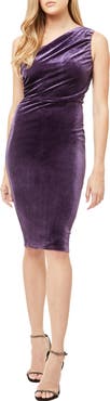 Love By Design Laura One Shoulder Velvet Sheath Dress