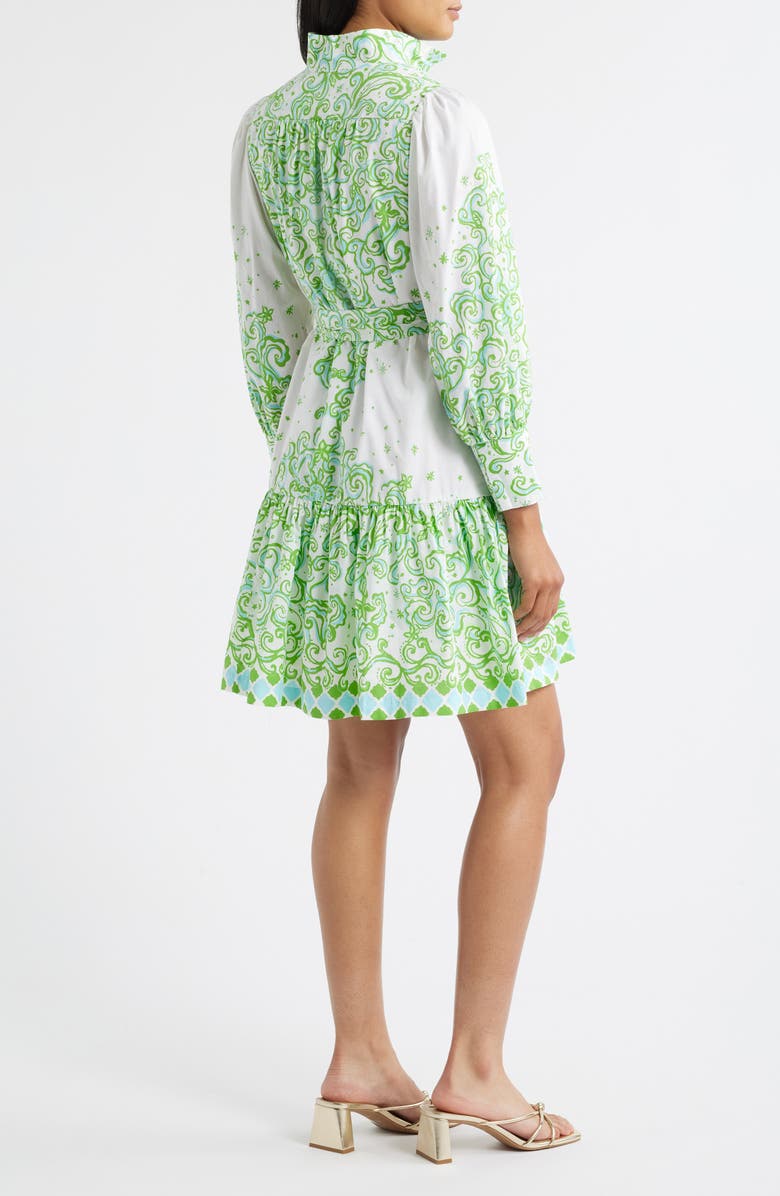 Lilly Pulitzer<sup>®</sup> Drena Tiered Long Sleeve Cotton Shirtdress, Alternate, color, Resort White Sol Mates