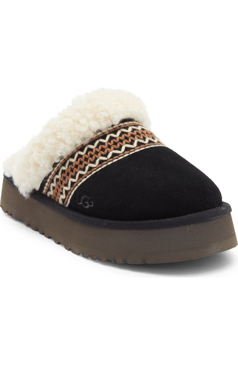 UGG<sup>®</sup> Disquette Genuine Shearling Lined Slipper, Main, color, Black
