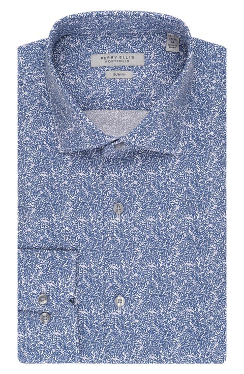 Slim Fit Floral Dress Shirt