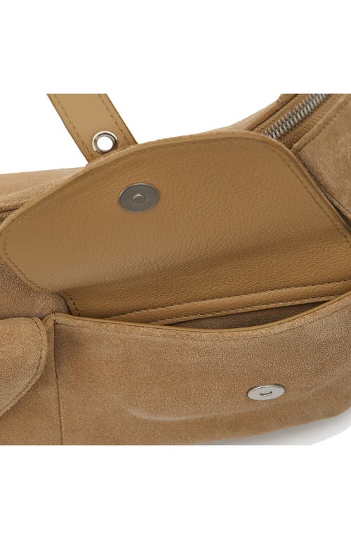 Oryany Rodeo Suede Shoulder Bag In White