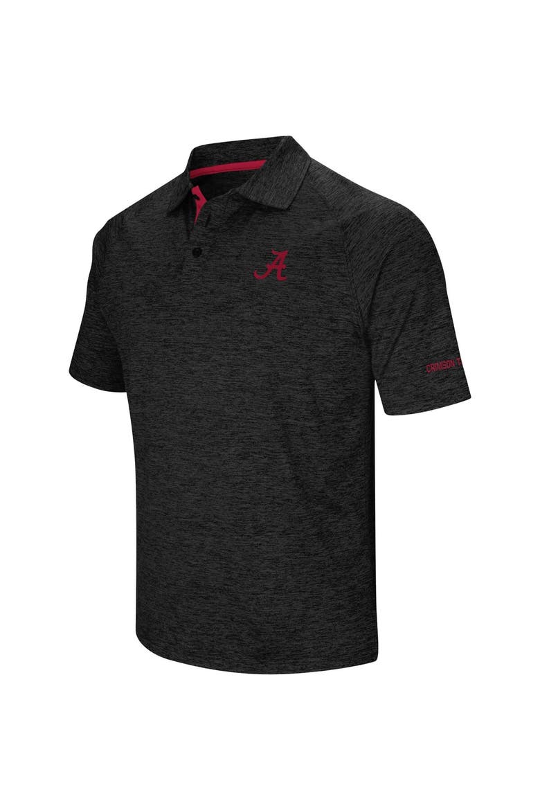 Men's Colosseum Black Alabama Crimson Tide Down Swing Polo, Alternate, color, Heather Black