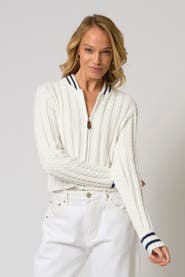 Central Park West Coen Cable Zip Up Bomber
