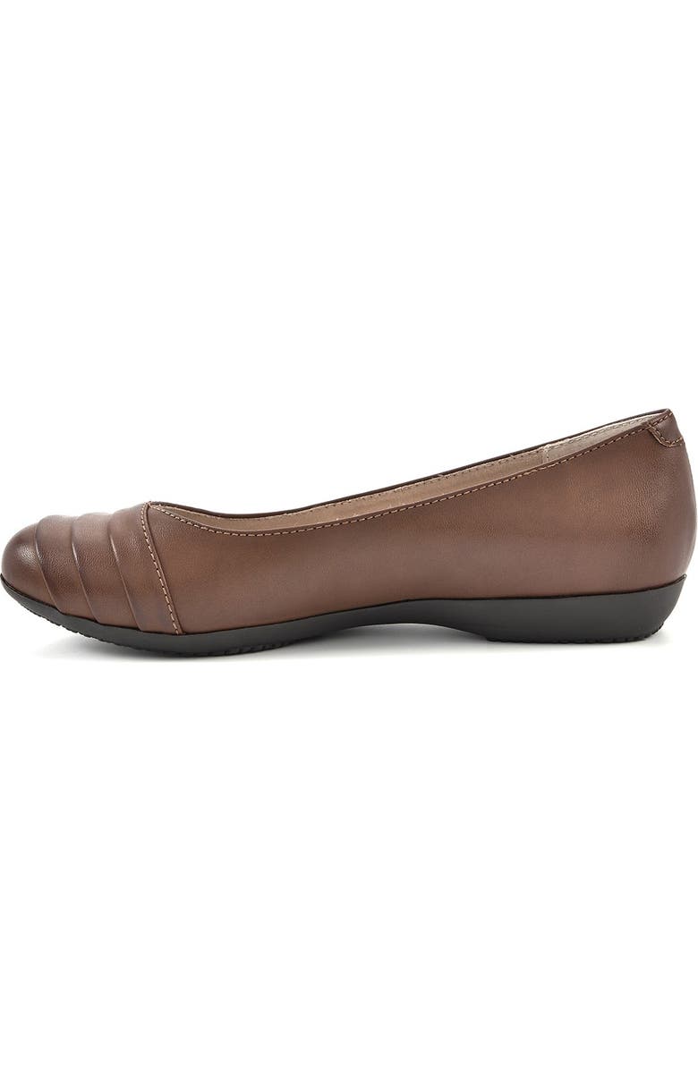 CLIFFS BY WHITE MOUNTAIN Clara Ballet Flat - Wide Width Available, Main, color, Cognac Burn Smooth