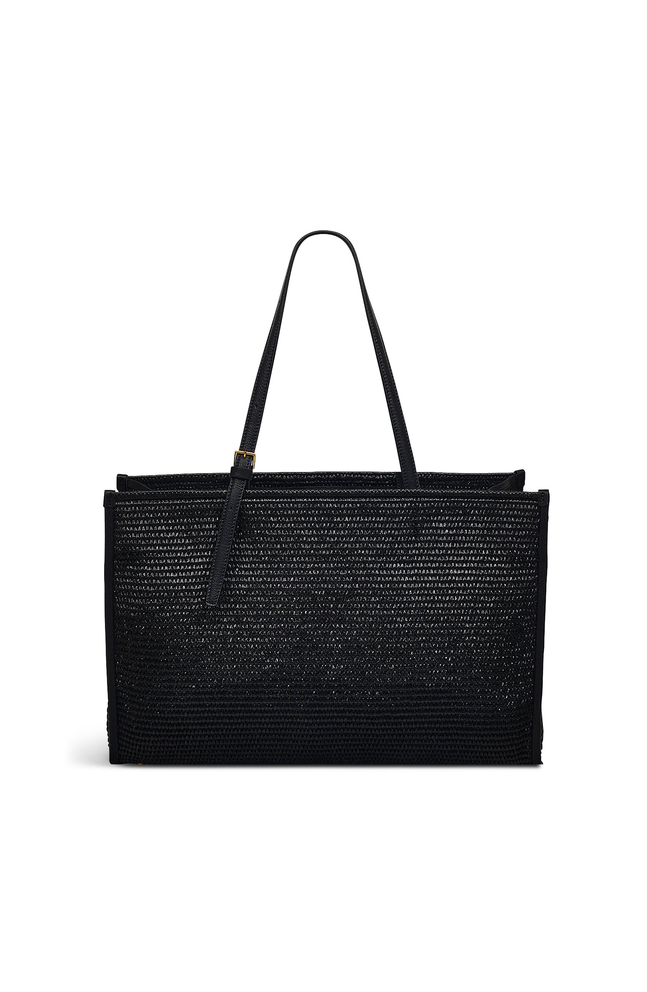Radley The Burlington - Raffia Large Open Top Tote Bag, Alternate, color, Black