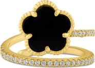 CZ by Kenneth Jay Lane Pavé Clover Wrap Ring