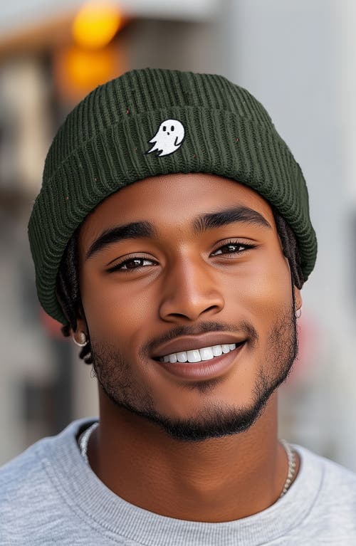 Dalix Ghost Fishermans Beanie Knit Watch Cap In Olive